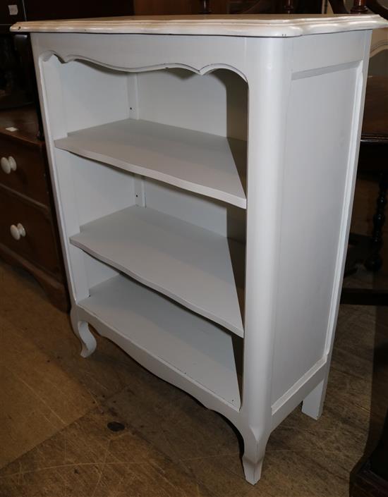 Pale grey open bookcase